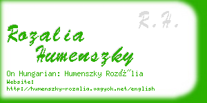 rozalia humenszky business card